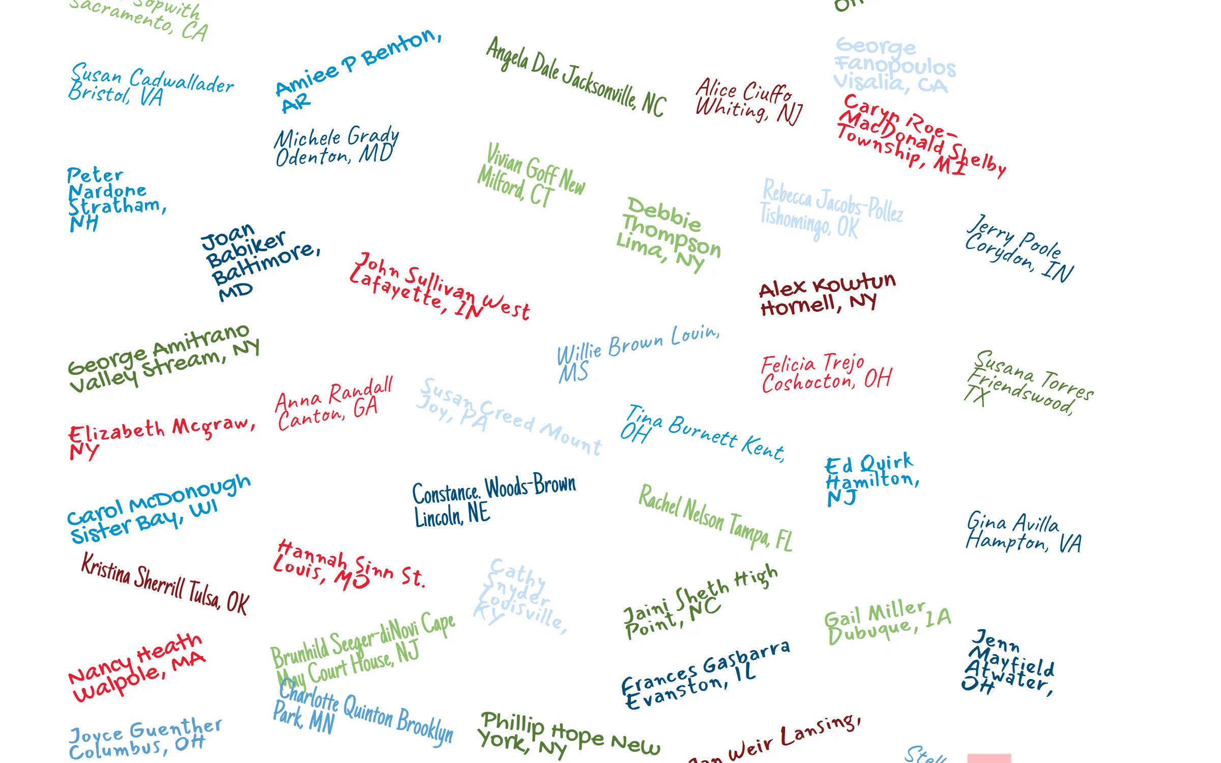 Supporter messages on American Red Cross's 2023 World Humanitarian Day giving wall.